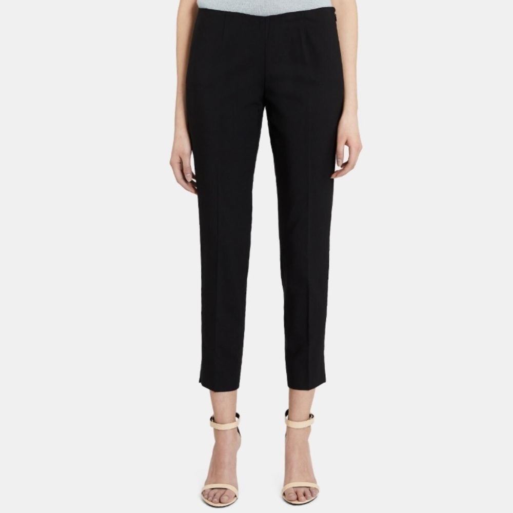 Theory Black Virgin Wool Belise 3 Sevona Pants Size 8